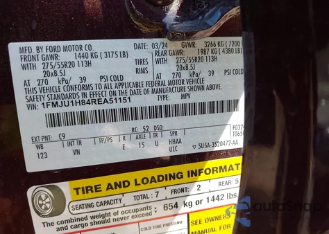 2024 Ford Expedition Xlt from USA, damaged, VIN 1FMJU1H84REA51151